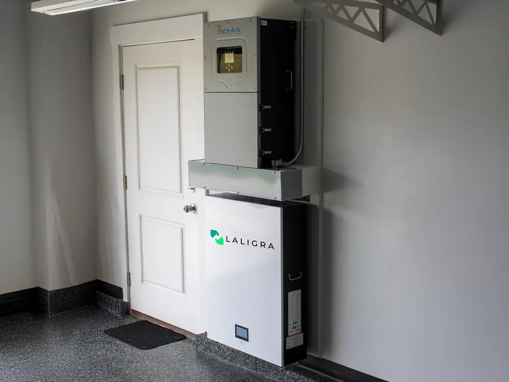 Laligra home backup battery mounted on interior wall